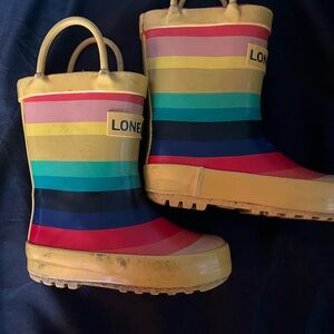 Native Kids' White and Tan Snow Boots